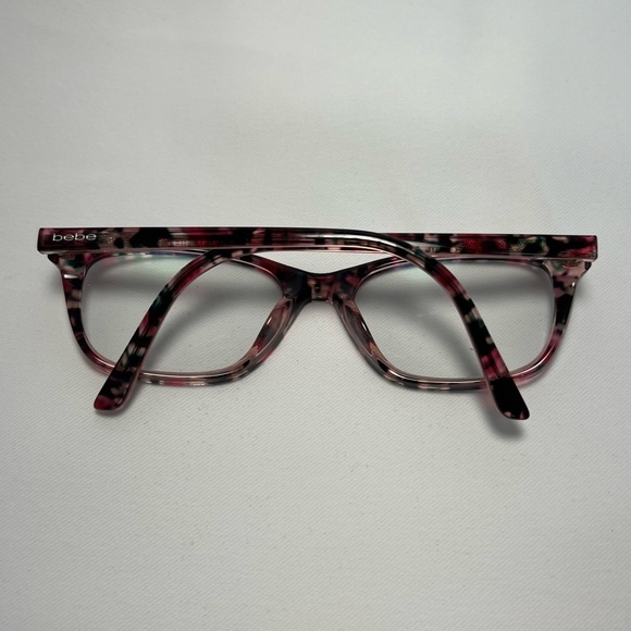 bebe Rose Floral Square Eyeglasses with Case - Frames Only - Picture 8 of 9